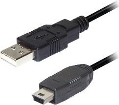 Transmedia USB A to 5 pin mini Kabel 1m