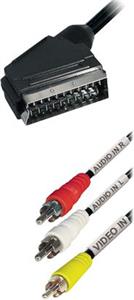 Transmedia V 75-5 Adapter Cable Scart-plug to 3x RCA-plug 5,0 m separate shielded audio: stereo, video: 1 x 75 Ohm coaxial Scart - RCA