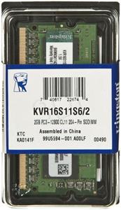 Memorija za prijenosno računalo Kingston 2 GB SO-DIMM DDR3 1600MHz, KVR16S11S6/2