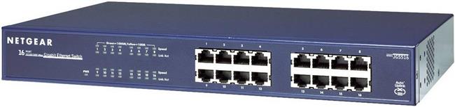 Switch NETGEAR 16 x 10/100/1000 Ethernet Switch Rack-mountable, JGS516-200EUS