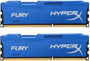 Memorija Kingston 8 GB Kit (2x4 GB) DDR3 1600 MHz HyperX Fury Blue, HX316C10FK2/8