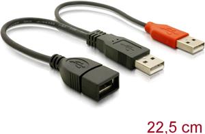 Kabel DELOCK, USB 2.0 (Y-kabel), 2x USB-A (M) na USB-A (Z)