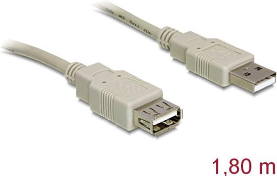 Kabel DELOCK, USB 2.0, USB-A (M) na USB-A (Ž), produžni, 1.8m