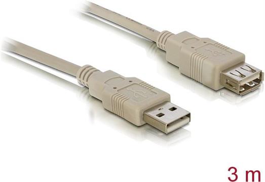 Kabel DELOCK, USB 2.0, USB-A (M) na USB-A (Ž), produžni, 3m