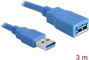 Kabel DELOCK, USB 3.0, USB-A (M) na USB-A (Ž), produžni, 3m