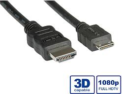 Roline VALUE HDMI High Speed Cable with Ethernet, Type A M - Type C M (mini), 2.0m, 11.99.5580