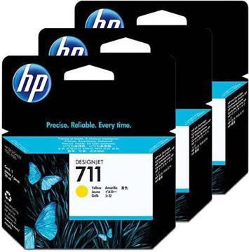 HP 711 3-pack 29-ml Yellow Ink Cartridges