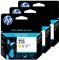 HP 711 3-pack 29-ml Yellow Ink Cartridges