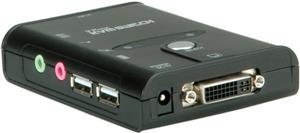 Roline VALUE KVM preklopnik "Star", 1 korinik - 2 računala, DVI/HDVideo/USB, 14.99.3256