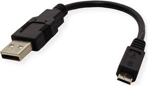 Roline USB2.0 kabel TIP A(M) na Micro USB B(M), 0.15m, 11.02.8310