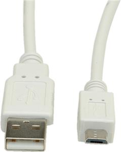 Roline VALUE USB2.0 kabel TIP A na micro USB B (M/M), 0.8m, bež S3151