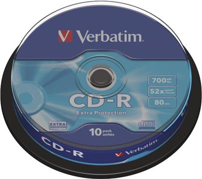 CD-R Verbatim, Kapacitet 700Mb, 10 komada, Brzina 52x