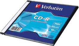 CD-R Verbatim, Kapacitet 700MB, Brzina 52×, slimcase EP (min.količina 100 kom)