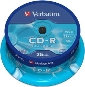 CD-R Verbatim, Kapacitet 700MB, 25 komada, Brzina 52x
