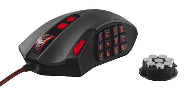 Miš TRUST GXT 166 MMO, 19816, laser, USB, crni