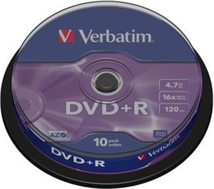 DVD+R Verbatim Matt Silver, Kapacitet 4.7GB, 10 komada, Brzina 16×