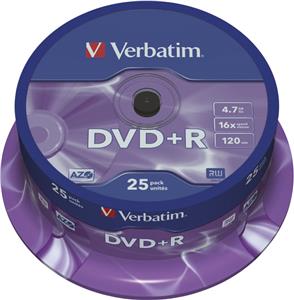 DVD+R Verbatim Matt Silver, Kapacitet 4.7GB, 25 komada, Brzina 16×