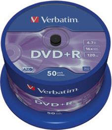DVD+R Verbatim Matt Silver, Kapacitet 4.7GB, 50 komada, Brzina 16x