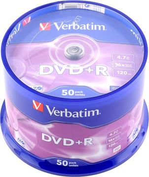 DVD+R Verbatim Matt Silver, Kapacitet 4.7GB, 50 komada, Brzina 16x