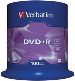 DVD+R Verbatim Matt Silver, Kapacitet 4.7GB, 100 komada, Brzina 16×