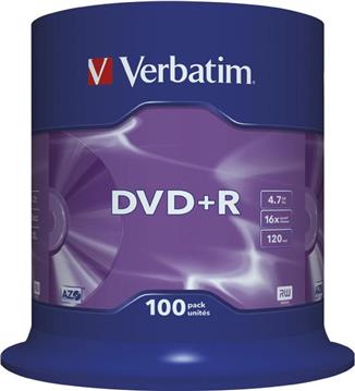 DVD+R Verbatim Matt Silver, Kapacitet 4.7GB, 100 komada, Brzina 16×