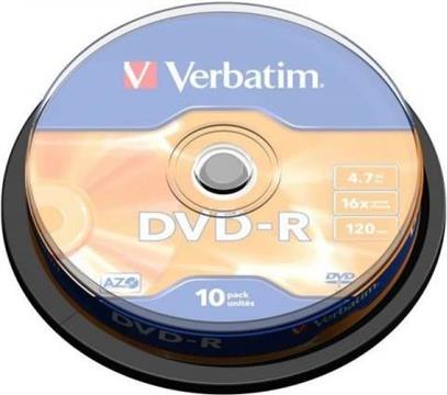 DVD-R Verbatim Matt Silver, Kapacitet 4.7GB, 10 komada, Brzina 16×