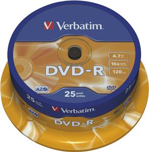 DVD-R Verbatim Matt Silver, Kapacitet 4.7GB, 25 komada, Brzina 16×