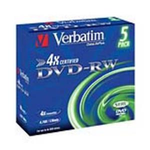 DVD-RW Verbatim, Kapacitet 4.7GB, 5 komada, Brzina 4x