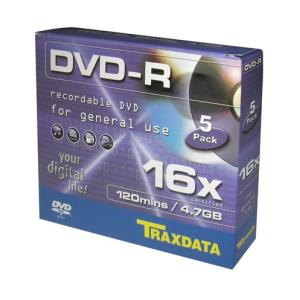 DVD-R Traxdata, Kapacitet 4, 7GB, 5 komada, Brzina 16x