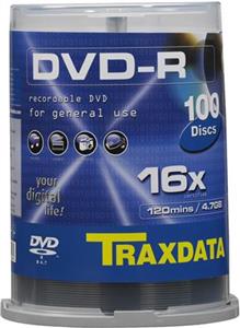 DVD-R Traxdata, Kapacitet 4, 7GB, 100 komada, Brzina 16x
