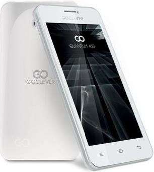 Mobitel GOCLEVER QUANTUM 450, Dual SIM, QuadCore BCM23550 1.2GHz, 512MB, 4GB Flash, MicroSD, 4.5'' IPS multitouch, WiFi, BT, 2x kamera, Android 4.2, bijeli