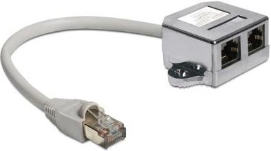 Adapter DELOCK, UTP Cat.5 doubler, 1x RJ45 (M) na 2x RJ45 (Ž)