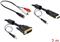 Kabel DELOCK, DVI (M) na HDMI (M) + audio stereo 3.5mm (M), 2.0m