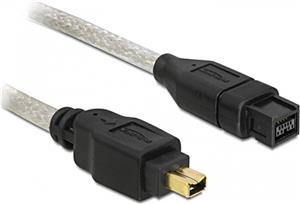 Kabel DELOCK, FireWire B 9-pin (M) na FireWire B 4-pin (M), 1 m 