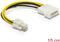 Kabel DELOCK, 4-pin Molex (Ž) na 4-pin P4 (M), naponski, int