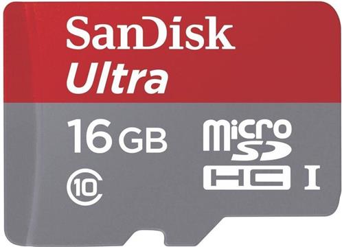 Memorijska kartica SANDISK, microSDHC Ultra, 16 GB, SDSDQUAN-016G-G4A, class 10 + SD Adapter + Memory Zone Android App