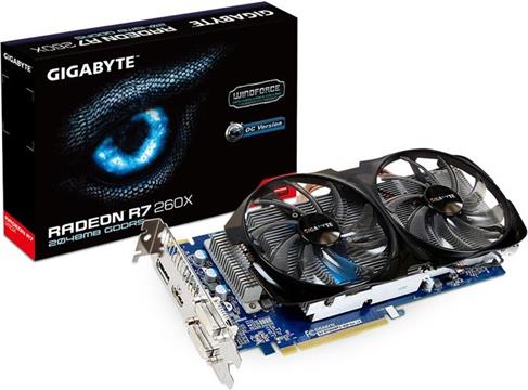 Gigabyte ATI Radeon R7 260X 2GB GDDR5/128-bit, PCI-e 3.0, D-Sub/Dual-link DVI-I(D)/HDMI/DP (GV-R726XWF2-2GD)