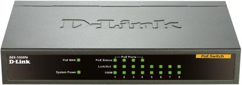 D-Link DES-1008PA 8-Port Fast Ethernet PoE Desktop Switch 