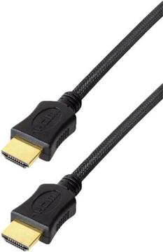 Transmedia HDMI braided cable with Ethernet 1,5m gold plugs