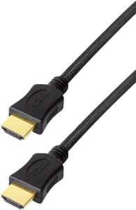 Transmedia HDMI braided cable with Ethernet 2m gold plugs, C210-2ZINL