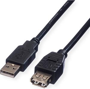 USB kabel 1,8m, AM - AF, Roline, crni