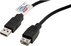 USB kabel 3m, AM -AF, Roline, black