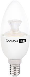 CANYON BE14CL3.3W230VW LED lamp, B38 shape, clear, E14, 3.3W, 220-240V, 150°, 250 lm, 2700K, Ra>80, 50000 h