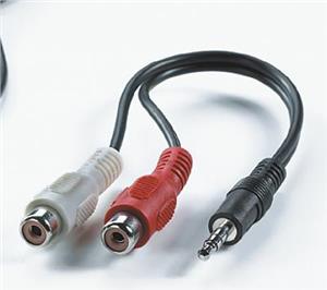 Roline VALUE kabel adapter 3.5mm Jack M / 2×chinch F, 0.2m, 11.99.4340