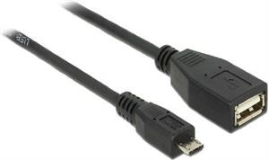 Kabel DELOCK, USB 2.0, USB-A (Ž) na micro USB-B (M), OTG funkcija, 50 cm