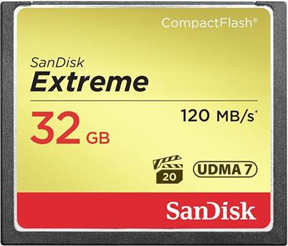 Memorijska kartica SanDisk 32GB Extreme Compact Flash (CF) 120MB/s, 85MB/s write, UDMA7 SDCFXSB-032G-G46