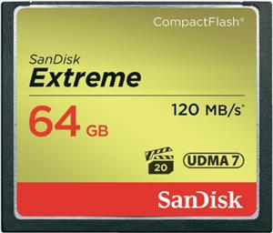 Memorijska kartica SanDisk 64GB Extreme Compact Flash (CF) 120MB/s, 85MB/s write, UDMA7, SDCFXSB-064G-G46