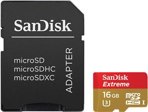 Memorijska kartica SanDisk Extreme microSDHC 16GB + SD Adapter + Rescue Pro Deluxe 60MB/s Class 10 UHS-I, SDSDQXN-016G-G46A