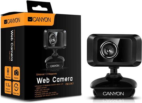 Canyon CNE-CWC1 Enhanced 1.3 Megapixels resolution webcam with USB2.0 connector