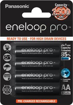 Baterija PANASONIC Eneloop PRO BK3HCDE4BE, tip AA, punjive, 2500mAh, 4kom